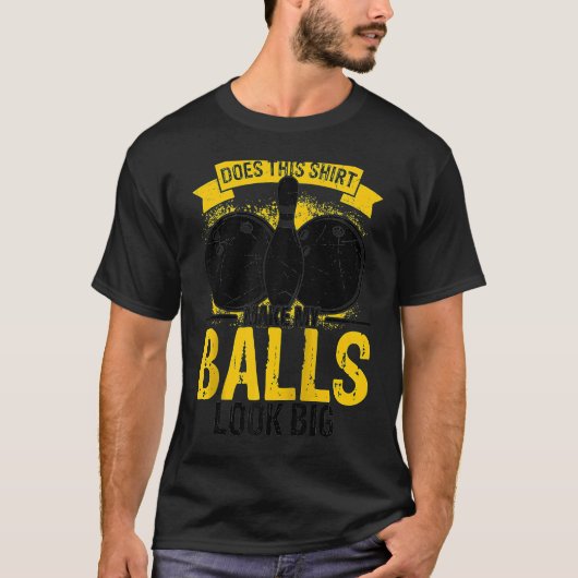 Bowling Ball Button Bowler Strike Bowling Team Bow T-Shirt (Vorderseite)
