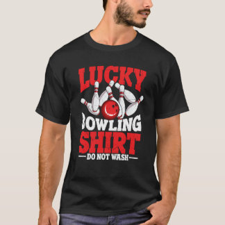 Bowling Ball Button Bowler Strike Bowling Team Bow T-Shirt