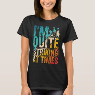 Bowling Ball Button Bowler Strike Bowling Team Bow T-Shirt