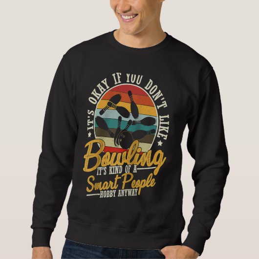 Bowling Ball Button Bowler Strike Team Bowling All Sweatshirt (Vorderseite)