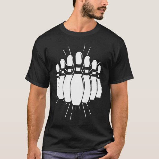 Bowling Ball Button Bowler Strike Team Bowling All T-Shirt (Vorderseite)