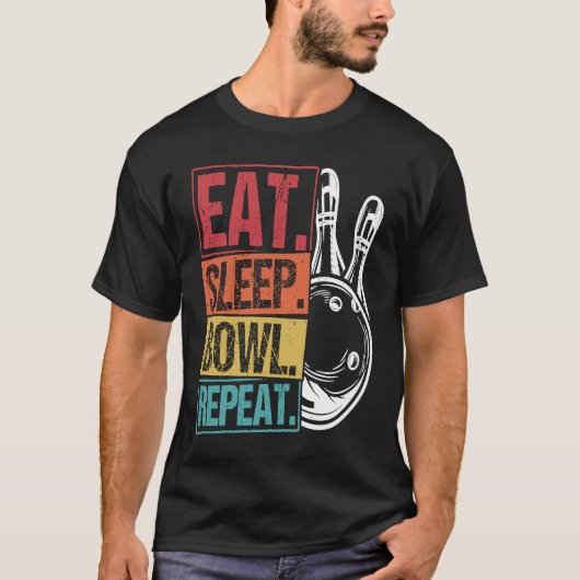 Bowling Ball Button Bowler Strike Team Bowling All T-Shirt (Vorderseite)