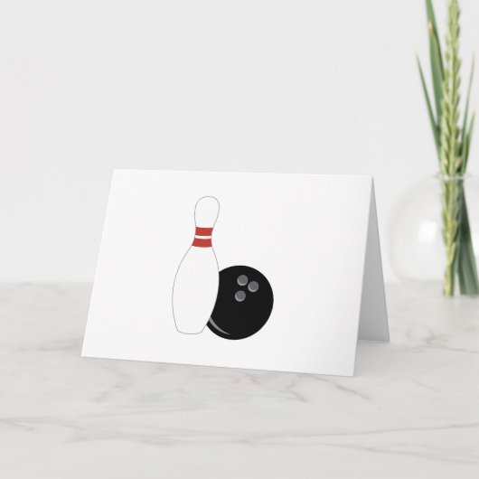 Bowling Ball & Button Karte (Vorderseite)