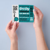 Bowling Ball & Button, Ten-Button Bowling Turnier Flyer (Gruppe)