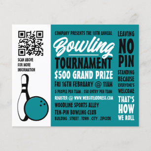 Bowling Ball & Button, Ten-Button Bowling Turnier Flyer