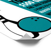 Bowling Ball & Button, Ten-Button Bowling Turnier Poster (Ecke)