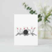 Bowling Ball & Buttone: 3D-Modell: Postkarte (Stehend Vorderseite)