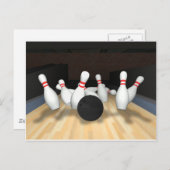 Bowling Ball & Buttone: 3D-Modell: Postkarte (Vorne/Hinten)