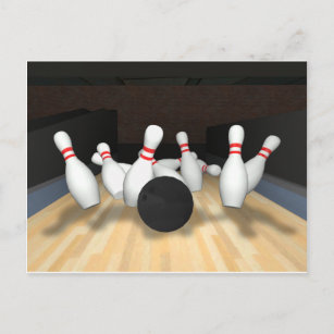 Bowling Ball & Buttone: 3D-Modell: Postkarte