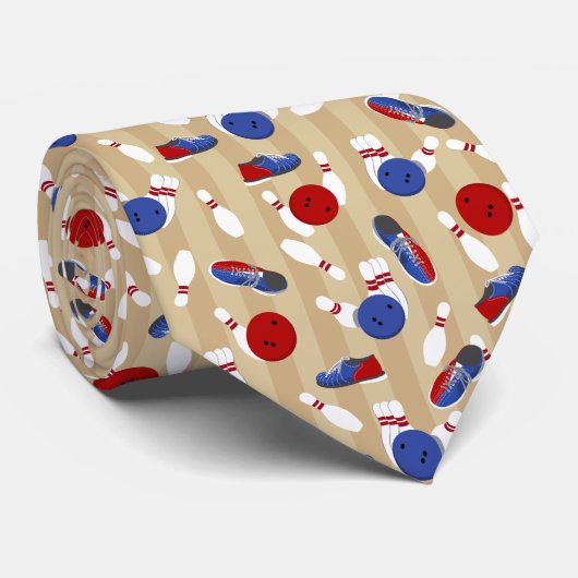 Bowling Ball, Buttone und Schuhe Gemustert Krawatte (Gerollt)