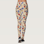 Bowling Ball, Buttone und Schuhe Gemustert Leggings (Rückseite)