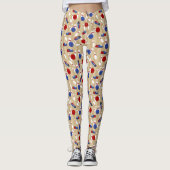 Bowling Ball, Buttone und Schuhe Gemustert Leggings (Vorderseite)