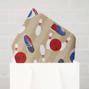 Bowling Ball, Buttone und Schuhe Gemustert Seidenpapier
