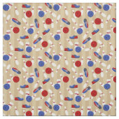 Bowling Ball, Buttone und Schuhe Gemustert Stoff (Muster)