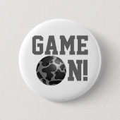 Bowling Ball Cow Gray Button (Vorderseite)