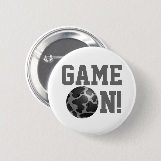 Bowling Ball Cow Gray Button (Vorne & Hinten)