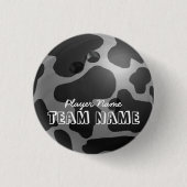 Bowling Ball Cow Gray Button (Vorderseite)