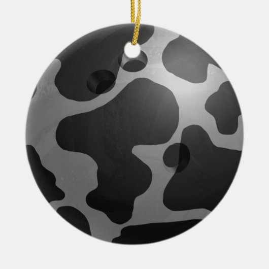Bowling Ball Cow Gray Keramikornament (Vorne)