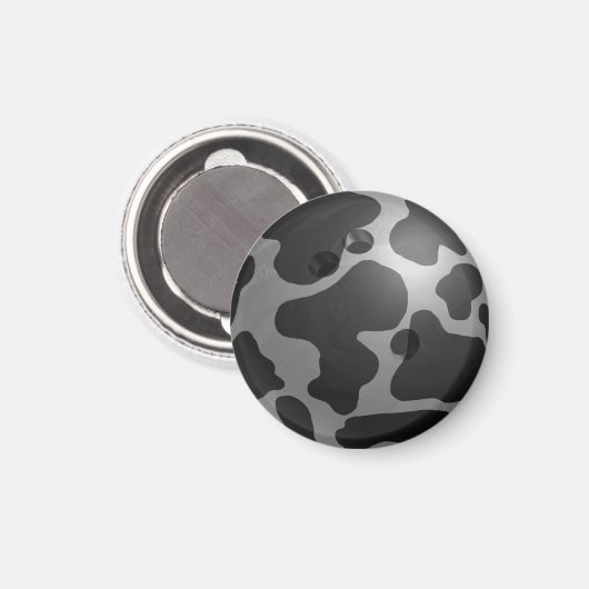 Bowling Ball Cow Gray Magnet (Vorderseite/Rückseite)