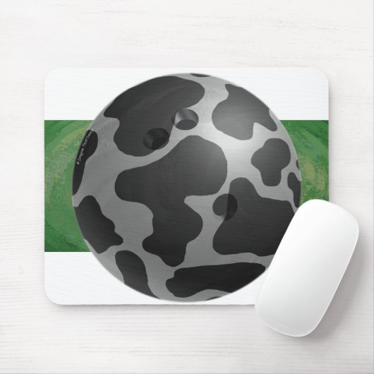 Bowling Ball Cow Gray Mousepad (Mit Mouse)