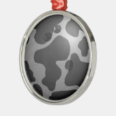 Bowling Ball Cow Gray Ornament Aus Metall (Links)