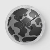 Bowling Ball Cow Gray Runde Wanduhr (Vorderseite)
