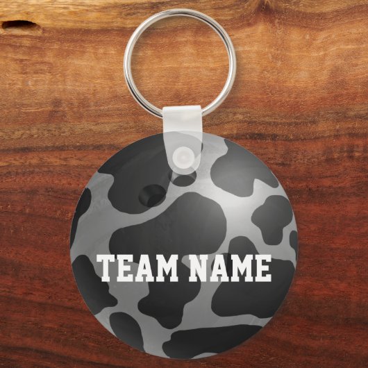 Bowling Ball Cow Gray Schlüsselanhänger (Vorderseite)