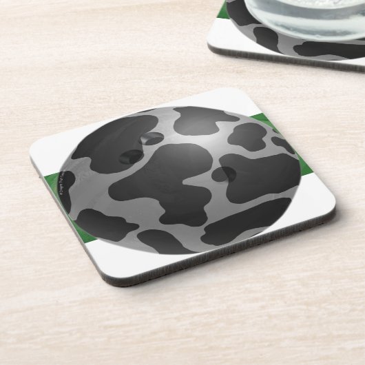 Bowling Ball Cow Gray Untersetzer (Linke Seite)