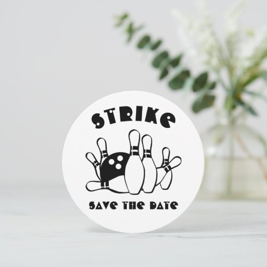 Bowling Ball Custom Save The Date (Stehend Vorderseite)