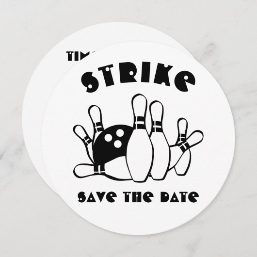 Bowling Ball Custom Save The Date (Vorne/Hinten)