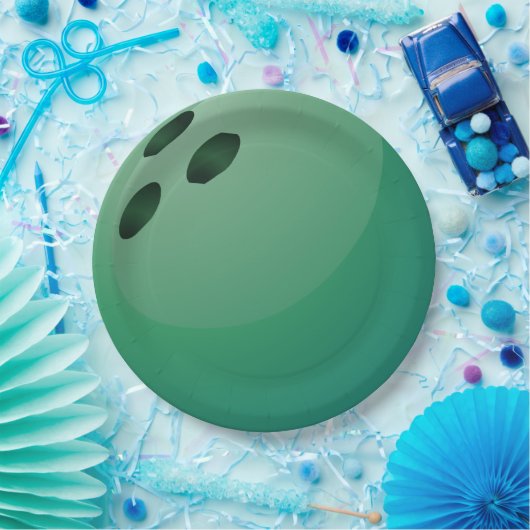 Bowling Ball Design Paper Party Plate Pappteller (Party)