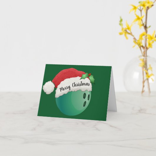 Bowling Ball Design Weihnachtskarte Karte (Gelbe Blume)