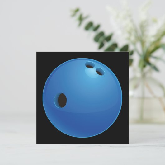 Bowling Ball Einladung (Stehend Vorderseite)