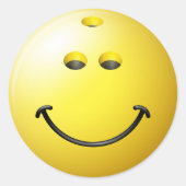 Bowling Ball Face Runder Aufkleber (Vorderseite)