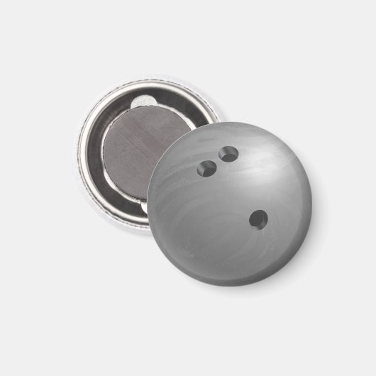Bowling Ball Gray Magnet (Vorderseite/Rückseite)