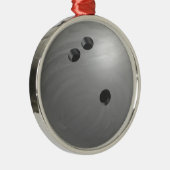 Bowling Ball Gray Silbernes Ornament (Rechts)