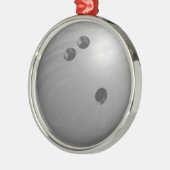 Bowling Ball Gray Silbernes Ornament (Links)