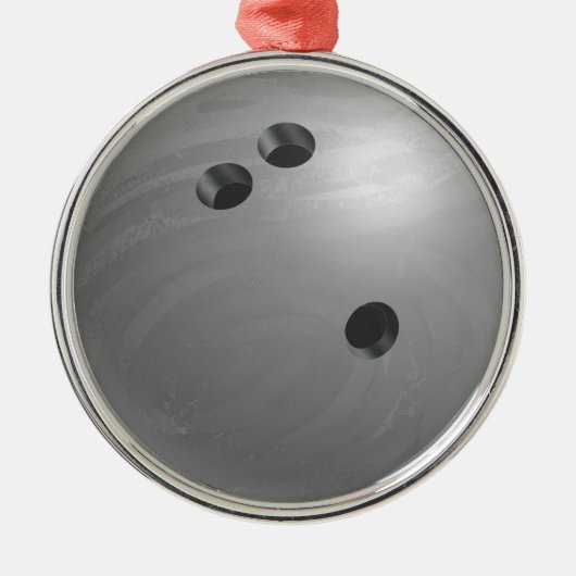 Bowling Ball Gray Silbernes Ornament (Vorne)