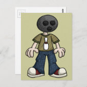 Bowling Ball Head Postkarte (Vorne/Hinten)