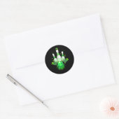 Bowling Ball Kleeblatt Leprechaun St Patricks Day  Runder Aufkleber (Umschlag)