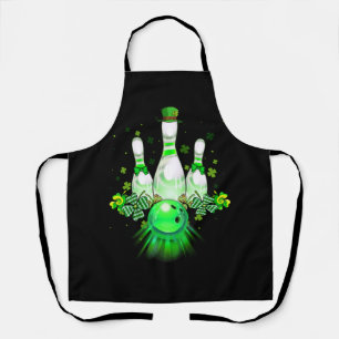 Bowling Ball Kleeblatt Leprechaun St Patricks Day Schürze