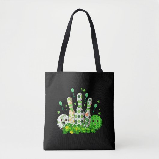 Bowling Ball Kleeblatt Leprechaun St Patricks Day Tasche (Vorderseite)