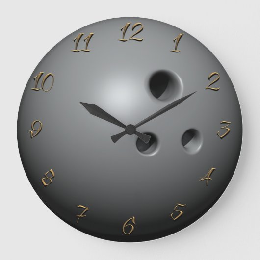 Bowling ball large clock große wanduhr (Vorderseite)