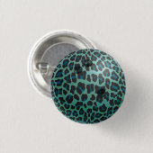 Bowling Ball Leopard Aquamarin Button (Vorne & Hinten)