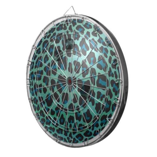 Bowling Ball Leopard Aquamarin Dartscheibe (Vorderseite rechts)