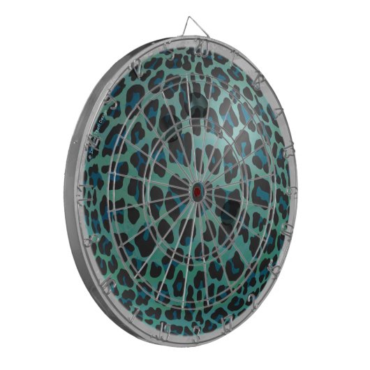 Bowling Ball Leopard Aquamarin Dartscheibe (Vorderseite Links)