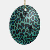 Bowling Ball Leopard Aquamarin Keramikornament (Rechts)
