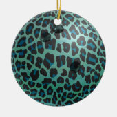 Bowling Ball Leopard Aquamarin Keramikornament (Vorne)