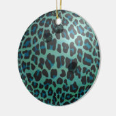 Bowling Ball Leopard Aquamarin Keramikornament (Links)
