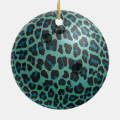 Bowling Ball Leopard Aquamarin Keramikornament (Hinten)